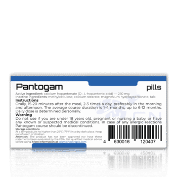 PANTOGAM ACTIVE (D-, L- HOPANTENIC ACID) — изображение 3